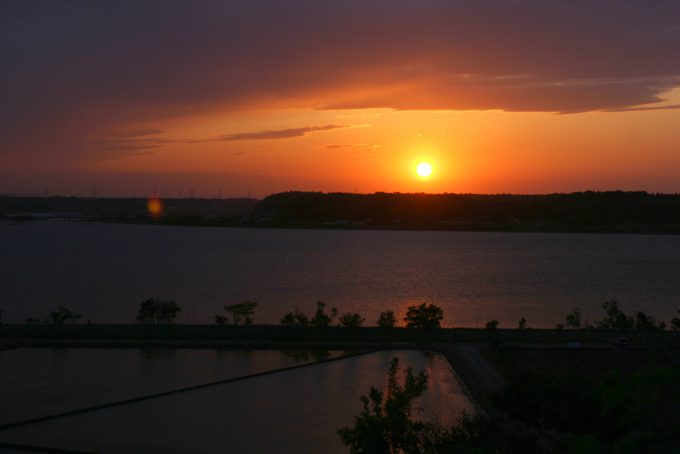 印旛沼夕陽